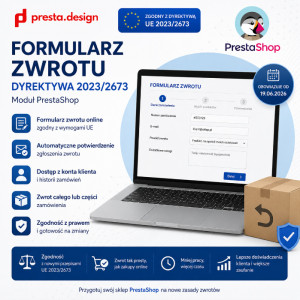 Formularz zwrotu Dyrektywa 2023/2673 - moduł PrestaShop