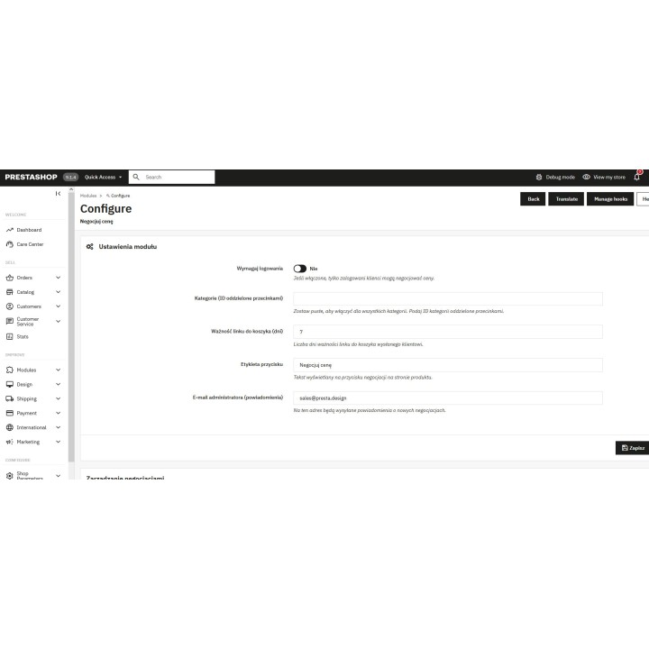 Negociar el precio en PrestaShop – propuestas de precio de los clientes