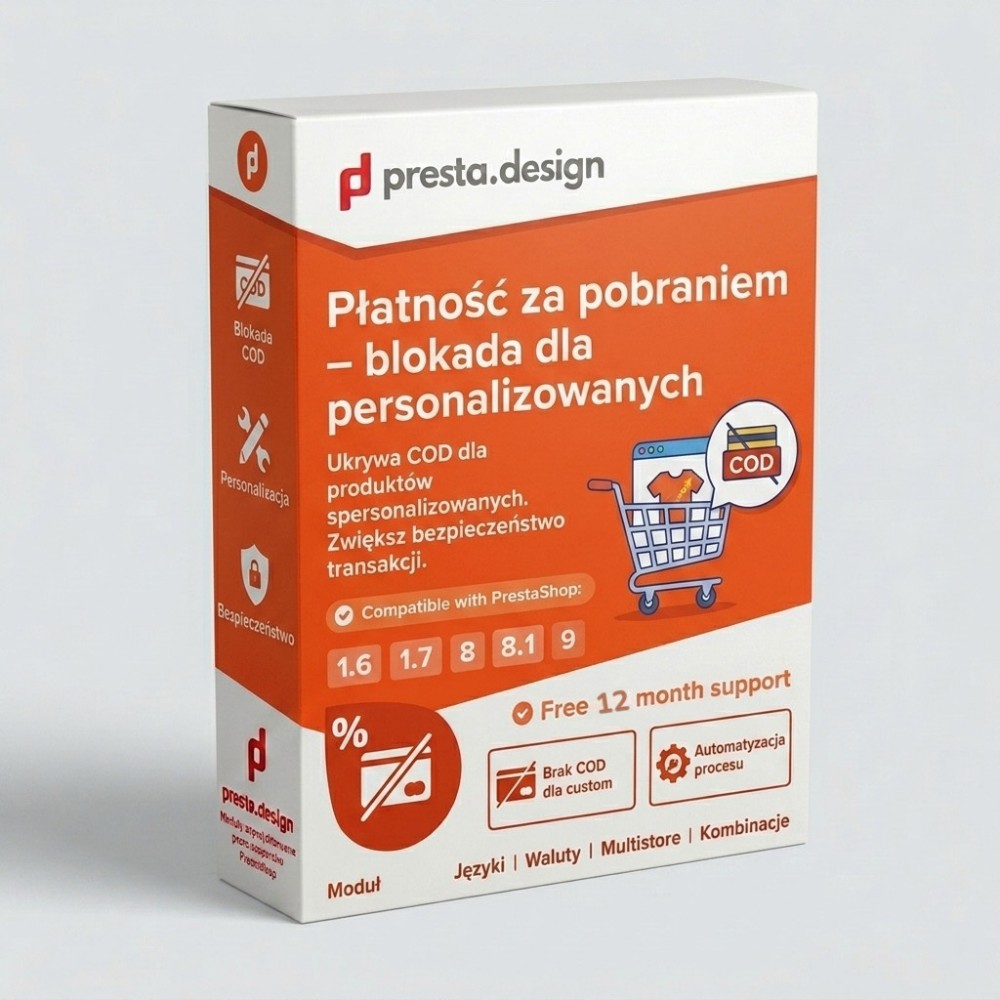 Cash on Delivery - Blocked for Personalized Products in PrestaShop Cash on Delivery - Blocked for Personalized Products in PrestaShop