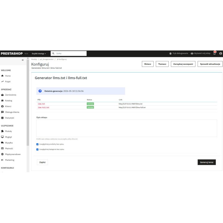 Generador de llms.txt para PrestaShop – SEO y GEO para la IA