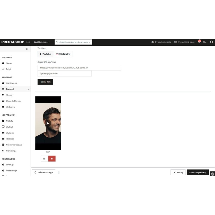 Vídeos en la galería de producto PrestaShop – YouTube y archivos de vídeo