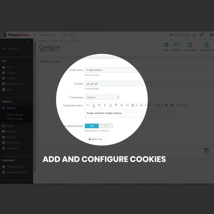 Blocco cookie GDPR + Google Consent Mode v2 – PrestaShop